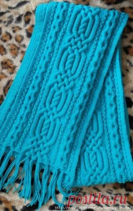 Вязание: шарф с аранами