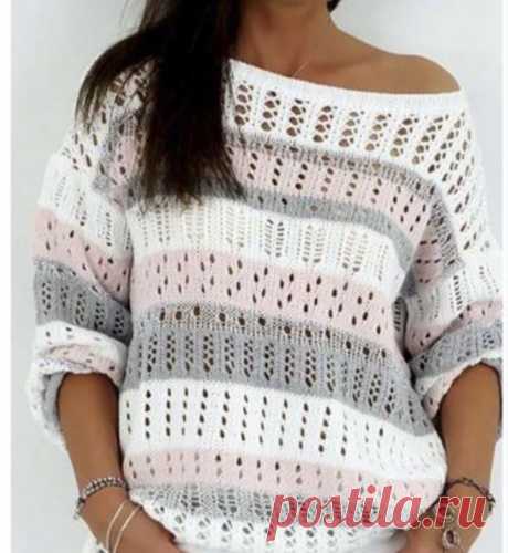 Ажурный пуловер спицами🌶 | Asha. Вязание и дизайн.🌶 | Яндекс Дзен