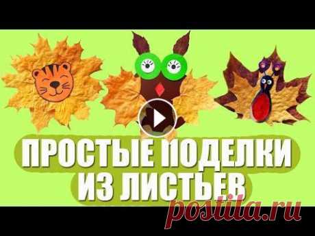 Простые поделки из осенних листьев / ПОДЕЛКИ на Тему ОСЕНЬ / Crafting with Fall Leaves Осенние поделки из природного материала, простые аппликации из кленовых листьев. Для тигро-львенка и ёжика я использовала только кленовые листья. Для ...