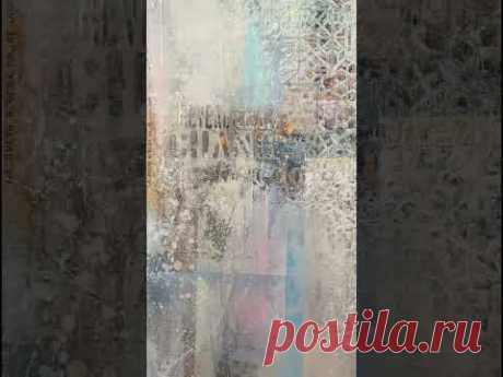 &quot;Grace&quot; canvas 70x50 cm, mixed media art, acrylic, gel medium, paper. #artmajeur #mixedmediaart