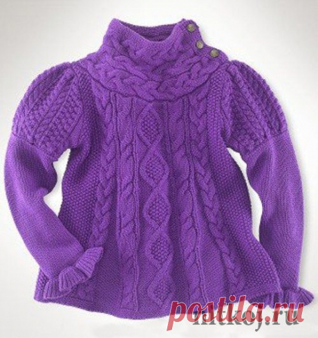 Пуловер для маленькой леди » Ниткой - вязаные вещи для вашего дома, вязание крючком, вязание спицами, схемы вязания
