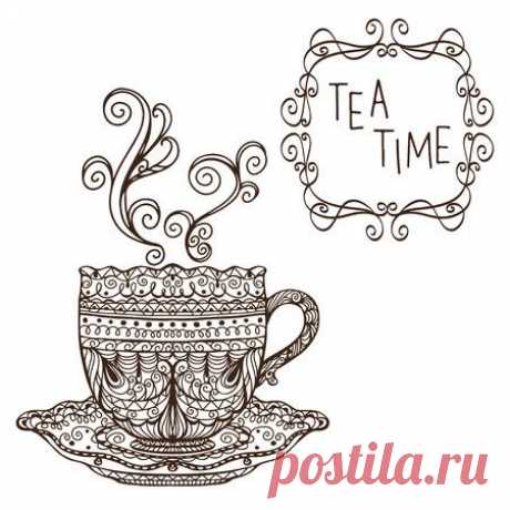 Tea party vintage background - vector 123RF - Миллионы стоковых фото, векторов, видео и музыки для Ваших проектов.