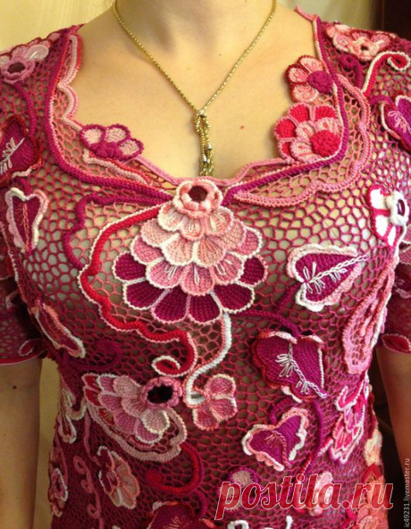 Купить Платье "Эспаньола" - комбинированный, цветочный, ирландское кружево, ирландское вязание, Платье нарядное