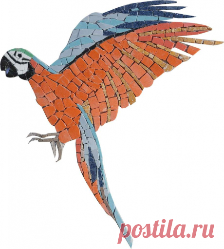 Mosaic Wall Art - Landing Orange Macaw Parrot A colorful representation of a landing macaw that is perfect for creating a vibrant setting. This mosaic wall art is a great fit to any animal or bird lover's home that adds a fascinating impression to any of your visitors. Customization is available for size to give the best fit for your indoor or outdoor space.