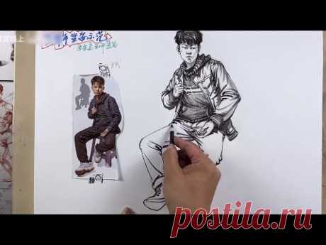 Drawing Reference Model - Pose Pencil Drawing