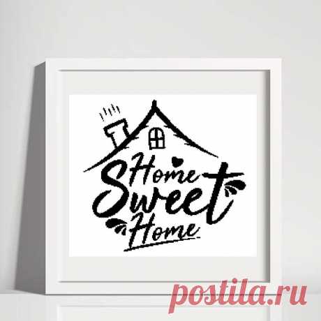 Cross stitch pattern Home sweet home Monochrome embroidery Digital PDF file - Shop RomanovaCrossStitch Logos &amp; Patterns - Pinkoi