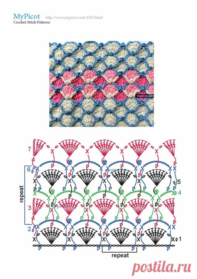 Очень красивый и необычный узор крючком