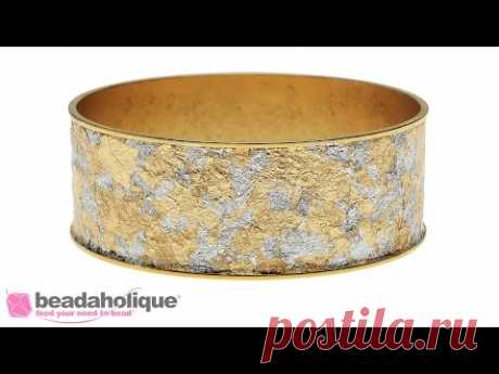How to Mod Podge Gold Leafing onto a Bangle Bracelet