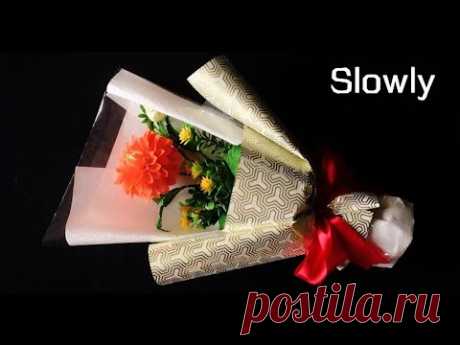 ABC TV | How To Make Flower Bouquet Dahlia Crepe Paper (Slowly) - Craft Tutorial