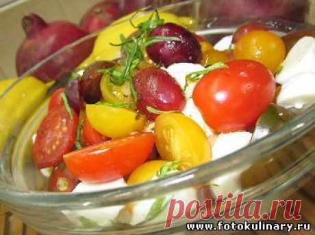 Салат c моцареллой, виноградом и помидорами - Cалаты, закуски - Кулинарные рецепты ! - ФотоКулинария