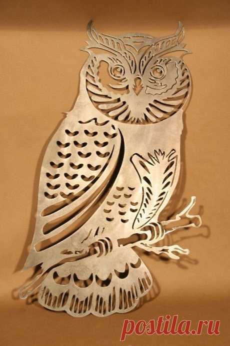 Highly Detailed Owl Plasma Cut Metal Wall Art Hanging Home Decor