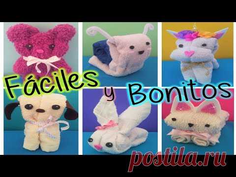 ANIMALES DE TOALLA - IDEAS PARA RECUERDITOS - YouTube