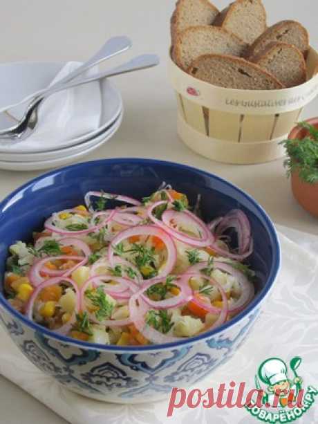 Салат из капусты, овощей и зелени - кулинарный рецепт