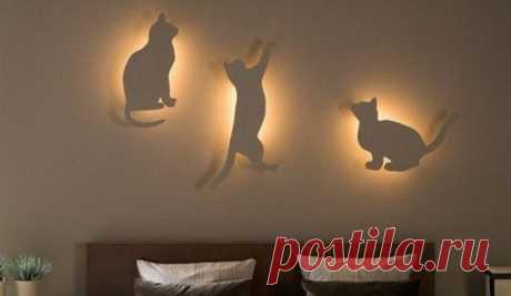 Очаровательные светильники для спальни в виде кошек Очаровательные светильники для спальни в виде кошекВпрочем, почему только для спальни?В детской и в зоне кресел и журнального столика тоже будет отлично.