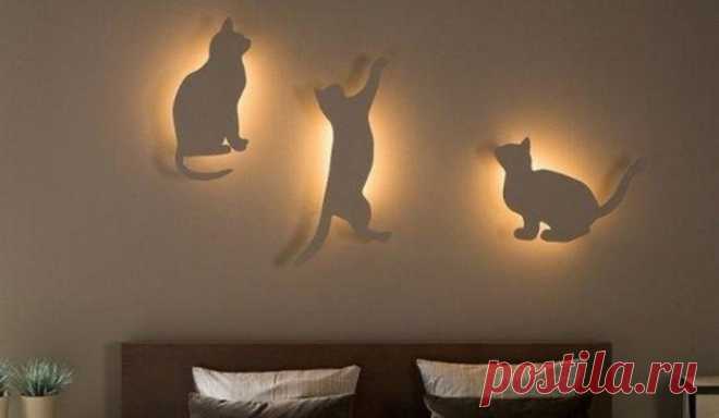 Очаровательные светильники для спальни в виде кошек Очаровательные светильники для спальни в виде кошекВпрочем, почему только для спальни?В детской и в зоне кресел и журнального столика тоже будет отлично.