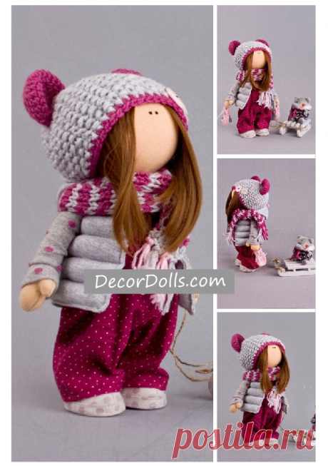Winter Baby Doll, Handmade Soft Doll, Art Decor Doll, Fabric Nursery D – Decor Dolls