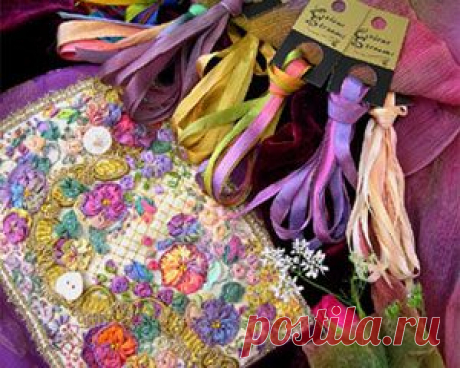 Вышивка лентами - популярный вид вышивания. Купить красивые наборы для вышивки лентами в интернет магазине недорого