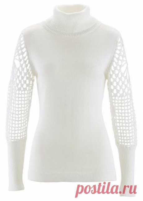 Пуловер цвет белой шерсти - Для женщин - bonprix.kz