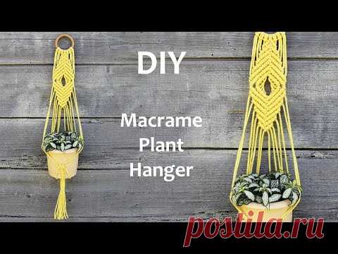 DIY Macrame Plant Hanger Tutorial | Macrame Plant Hanger for Beginners | Макраме Кашпо для Цветов