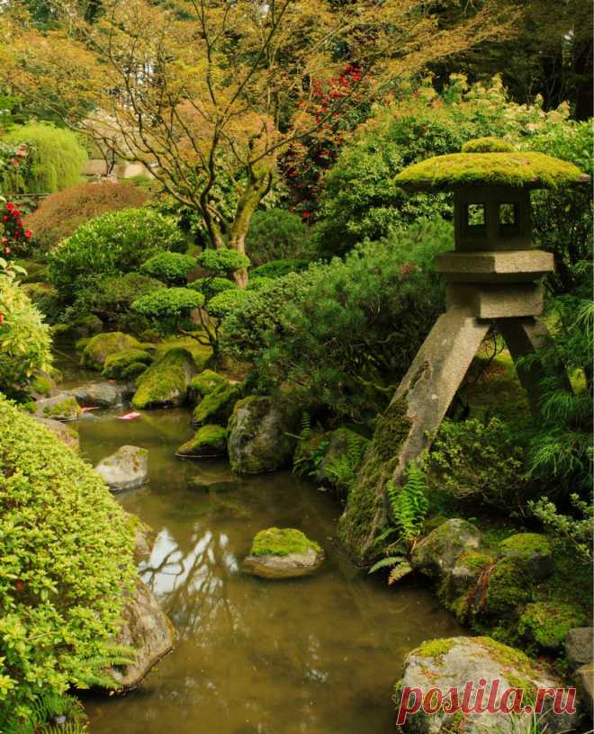 Японский сад в Портленде - Japanese Garden in Portland (США, Портленд, Орегон).