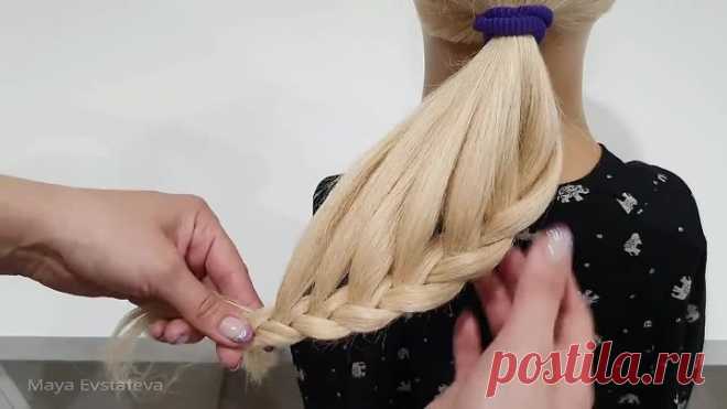 Пучок из Косы. Простой вариант сделать СЕБЕ. Braid Hairstyle. A Simple option to