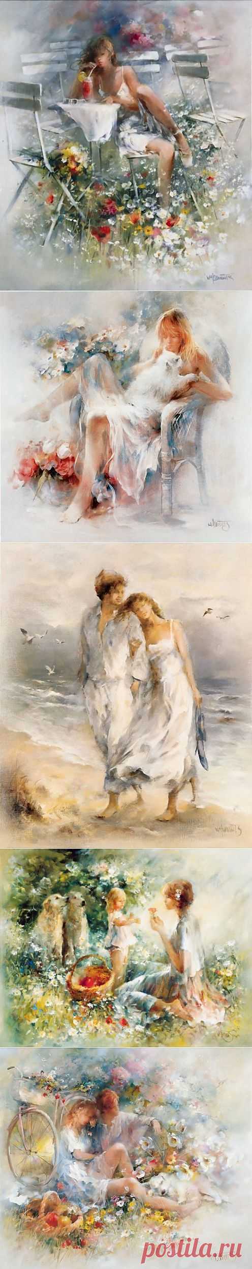 Нежные акварели Willem Haenraets Site.