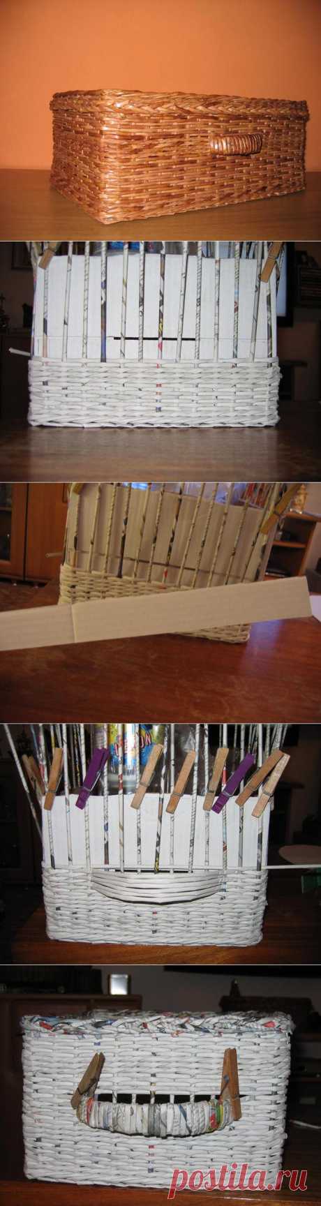 Способ плетения ручек для корзины.