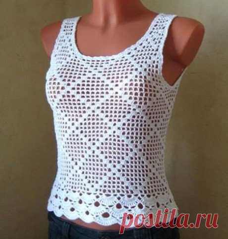 Crochet White Diamond Top Cover-up Blouse Tunic Pullover Lace Image 0 AEF