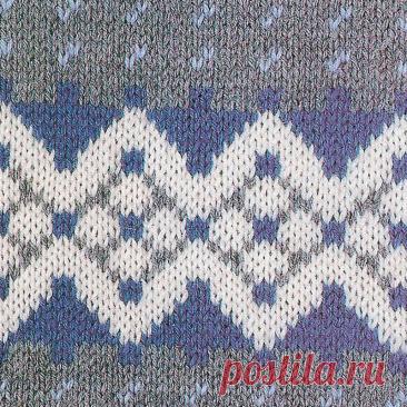 Узор № 115 - жаккардовый контрастный орнамент. Схему вязания и условные обозначения вы сможете увидеть на сайте.