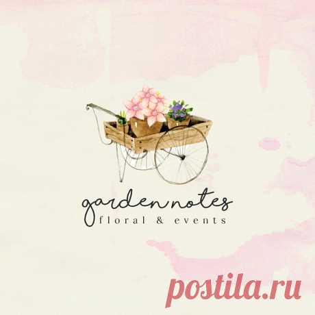 Floral Garden Events Pre-made Logo Design in pastel colors and hand-painted watercolor vintage style Floral Garden Events Pre-made Logo Design in pastel colors and hand-painted watercolor vintage style.  Suitable for designers, event planners, floral boutiques, bakery, make up artists and many other types of business. The listing includes the shown design on the preview in the following formats:  EPS ; PNG as well - with transparent background {the design only, without the...