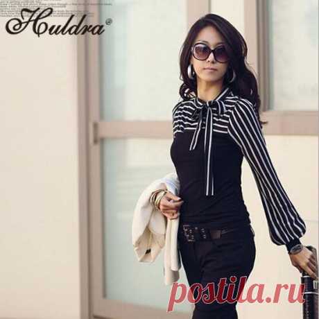 shirt with lace collar Picture - More Detailed Picture about Free shipping 2014 new Hot Sale Office Ladies Fashion Black White Striped Bow Long Sleeve Tops Women Blouse Shirt QY0720 Picture in Blouses &amp; Shirts from CoCane Dress E-commerce | Aliexpress.com | Alibaba Group