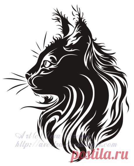 Cat Profile Tribal Tattoo by Avestra on DeviantArt