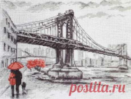 Бруклинский мост- схема для вышивки крестом