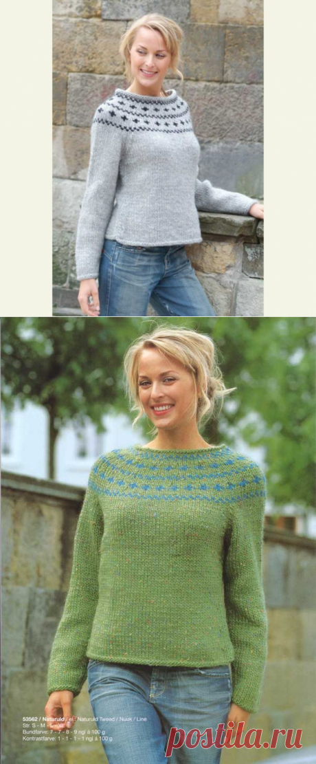 Strikkeopskrift - Sweater med mønster - Bluser/Sweatere - Garnbutik - Kvalitet og service i højsæde. Brug for råd, ring på 26 74 72 04