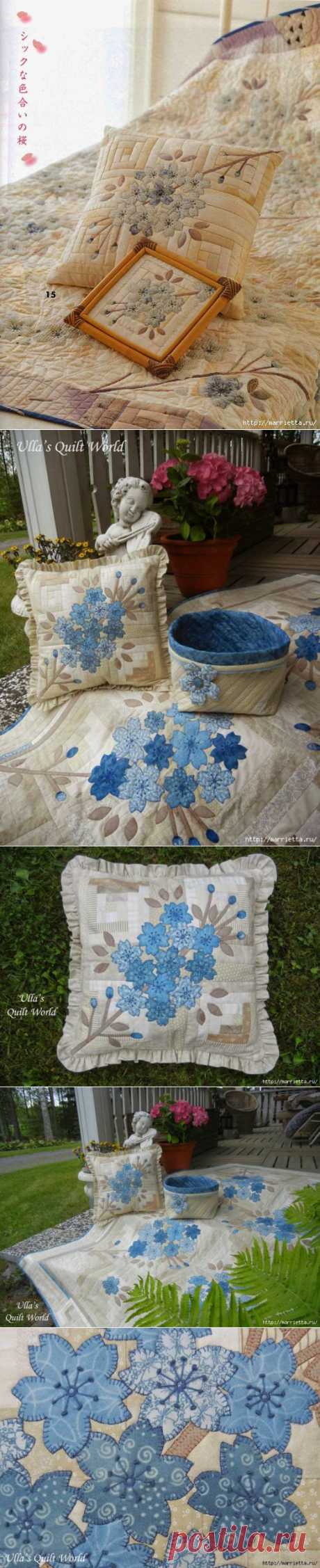 Японский квилт/ Очень красивая подушка и лоскутное одеяло