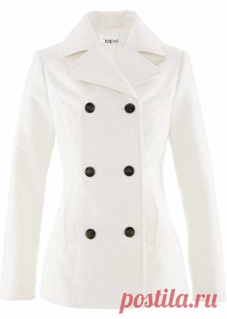 Куртка-пальто цвет белой шерсти - Для женщин - bonprix.kz