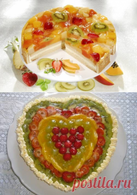 Желейный торт с фруктами - рецепт с фото / Простые рецепты
