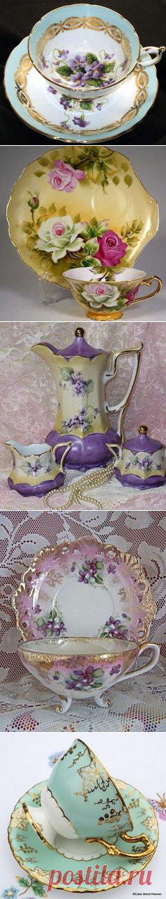 (26) старинные Принцесса Анна фиалки чашка и Поддонник чая