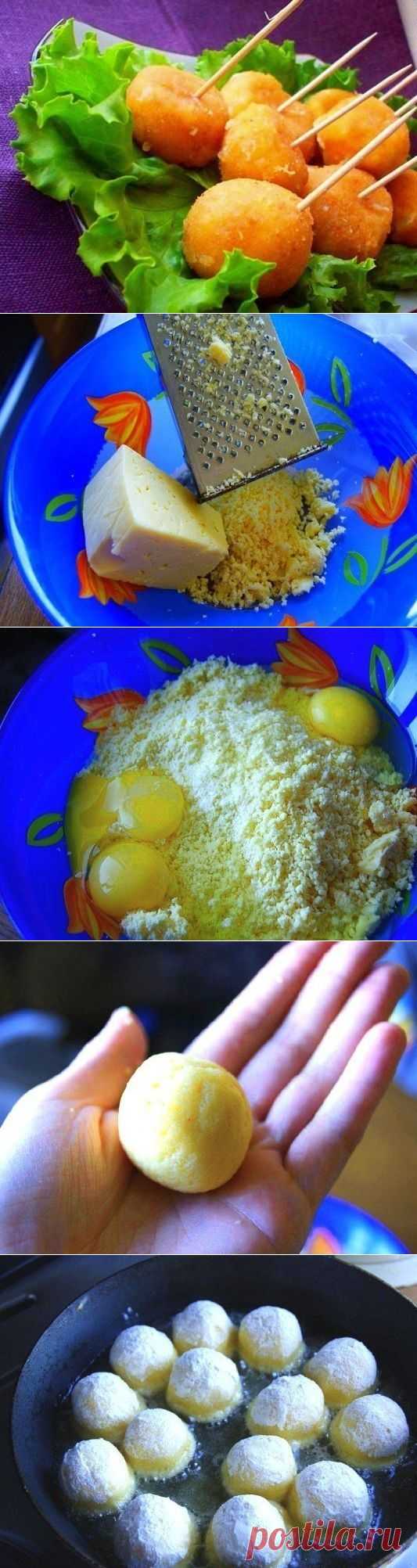 Как приготовить сырные шарики жареные с чесноком - рецепт, ингридиенты и фотографии