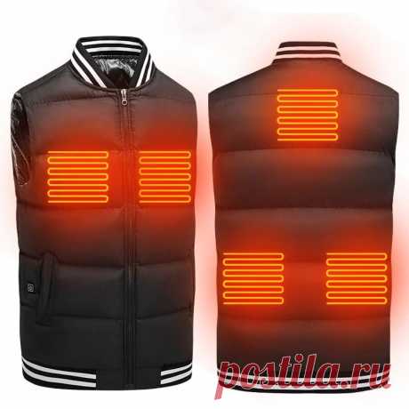 Tengoo smart electric jacket men women heating vest 3 mode usb charging 5 heating zone electric warm vest winter body warmer clothes Sale - Banggood.com