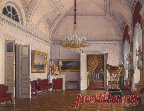 Interiors of the Winter Palace. The Third Reserved Apartment. Room 4 - Edward Petrovich Hau - Drawings, Prints and Painting from Hermitage Museum | brunhild110 приколол(а) это к доске Interior painting