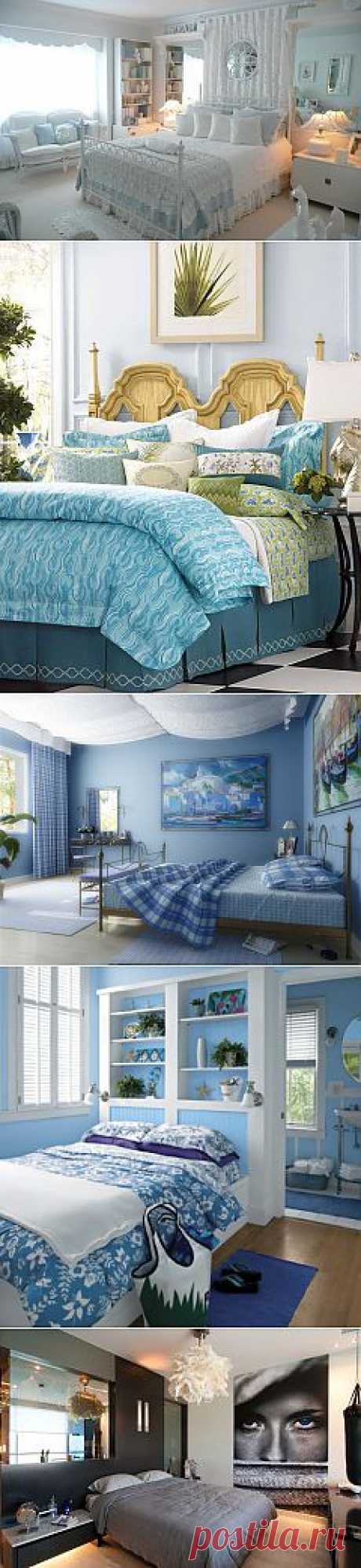 (+1) тема - Атмосфера свежести и легкой прохлады: спальни в голубых тонах | Интерьер и Дизайн