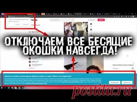 💣 Отключаем раз и навсегда окошки cookies и запрос показа уведомлений!