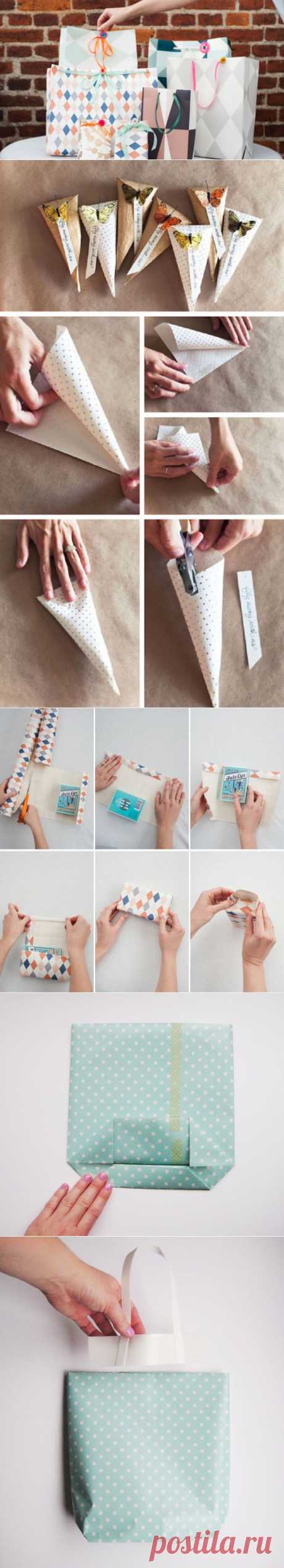 Как сделать оригинальные подарочные пакеты своими руками