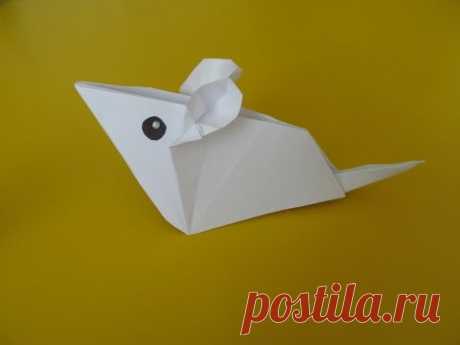 МЫШКА - Легкое Оригами для Начинающих / Origami Mouse - Origami for Kids -  Origami Animals