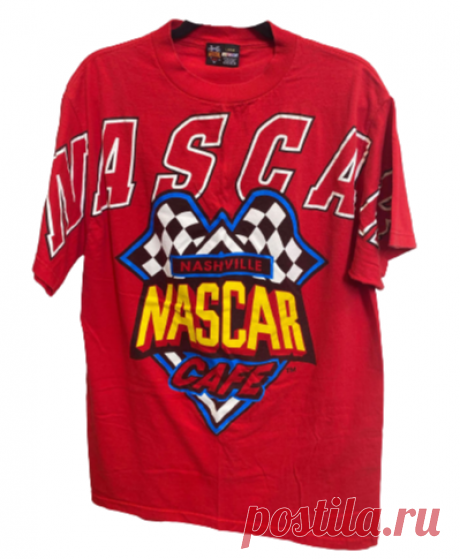 Vintage NASCAR T-Shirt LG This is the NASCAR shirt to end all NASCAR shirts! All over print that goes down the sleeve and bright bold colors.  Vintage as-is pre-loved condition Size LG Bust: 44"