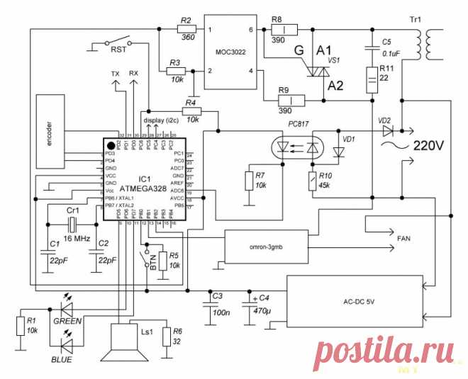 OLED 1.3" с интерфейсом I2C или точечная сварка - версия Плюс (часть 2: схема, софт)