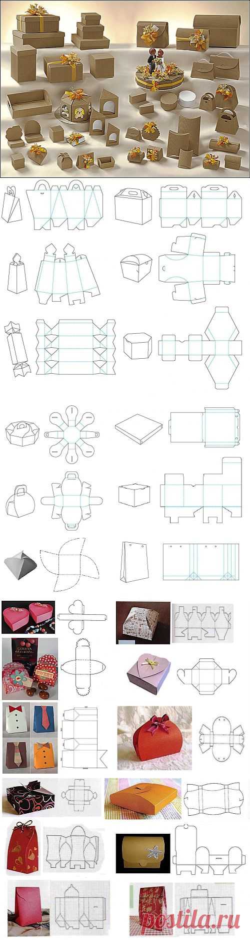 Шаблоны для изготовления подарочных коробочек / Поделки из бумаги / В рукоделии