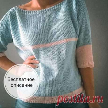 ДЖЕМПЕР ОТ АВТОРА KNITPETITE ДЖЕМПЕР ОТ АВТОРА KNITPETITE

Размер 44-46 (S-M)
Пряжа YarnArt Jeans, метраж 160м-50гр
Расход 3 голубых мотка, 1 розовый
Спицы 3,5 круговые
Описание хода работы:
На спицы 3,5 набираем 225п и замыкаем в круг, получаем 224п кругового вязания. Вяжем 5р резинкой 1*1, далее переходим на лицевую гладь. Провязываем 30см и разделяем вязание на 112п спинка и 112п перед. Вяжем поворотными рядами жемчужный узор перед и спинку 18см, переходим на резинку...