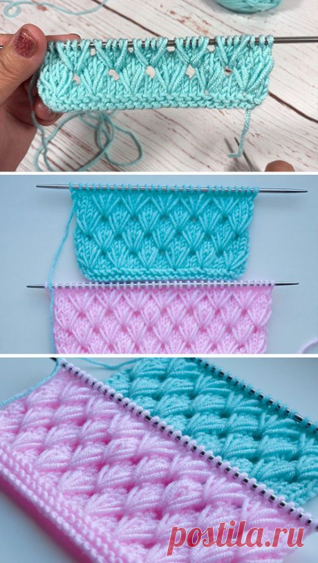 Пин содержит это изображение: Pistachio Knitting Stitch - Easy Tutorial (Amazing Knitting)